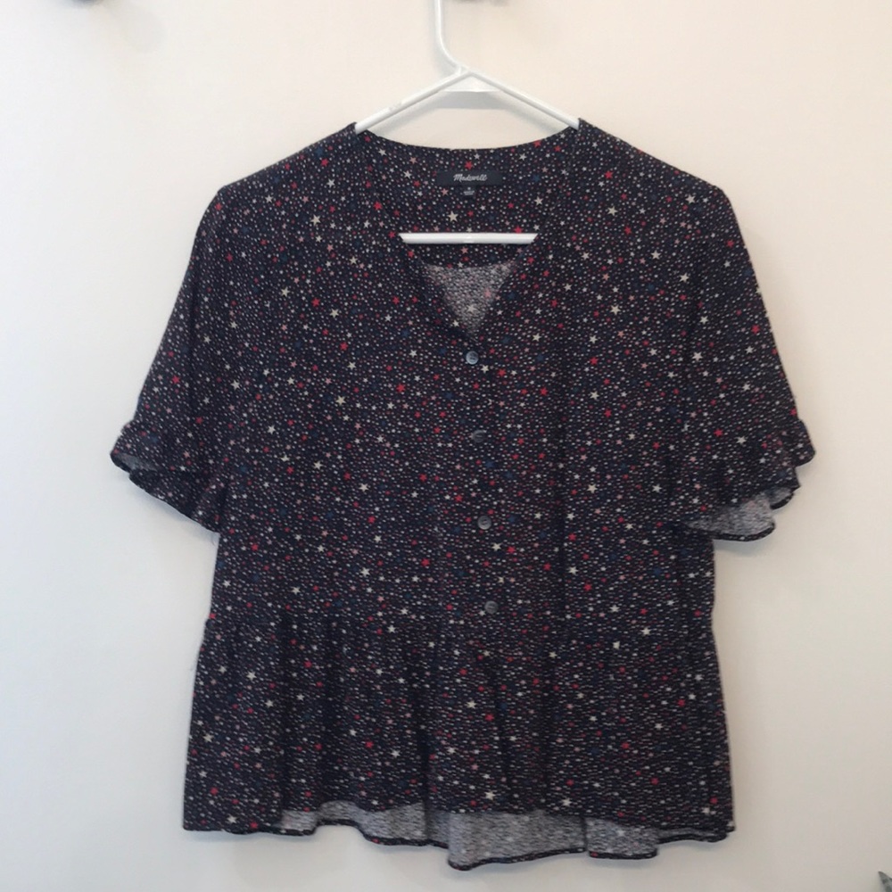Madewell star ruffle peplum blouse, Medium - Picture 2 of 5